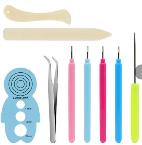 Paper Essence Tool Set Quilling Pen Bone Craft Supplies Pack with Tweezer Ruler for DIY Handmade Paper Filigree Starter Kit