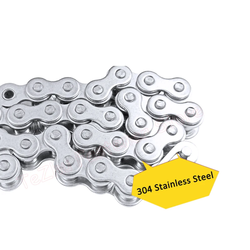 1/1.524Meter 304 Stainless Steel Short Pitch Roller Chain Industrial Transmission Chain 04C 05B 06B 06C 08B 08A 10A 10B 12A