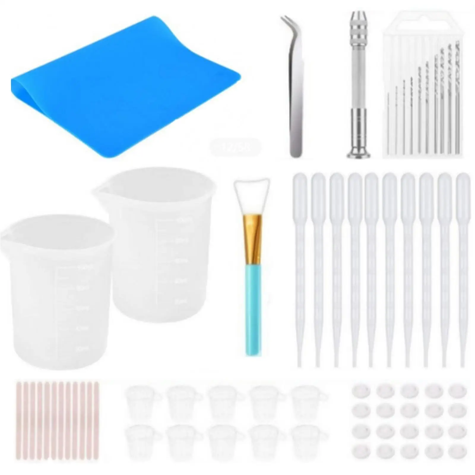 

Silicone Measuring Cups Kit ,Transfer Pipettes , Set Spoons , Epoxy Resin Casting Tools Accessories Art Jewelry Making