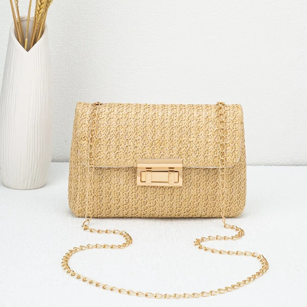 New Straw Shoulder Bag Handmade High Capacity Clutch Handbag Woven Beach Bag Women