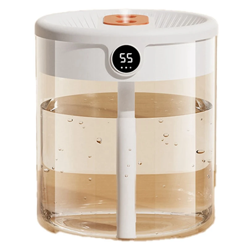 Humidificador de aire H2O, boquilla doble de 2L de capacidad con pantalla LCD de humedad, difusor de aceites esenciales, USB portátil