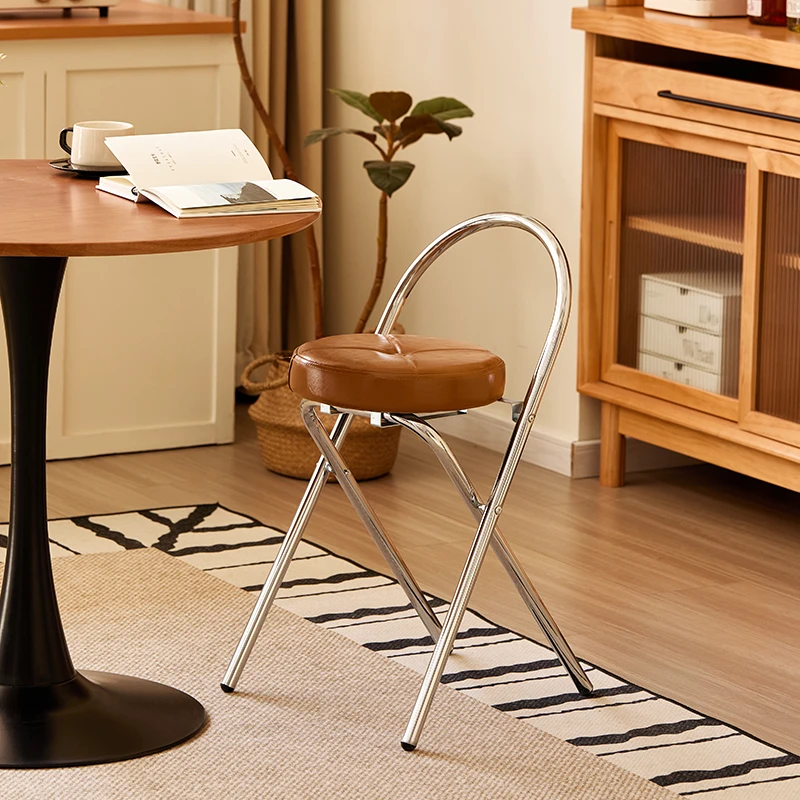 Tabouret de Bar pliant Vintage, moderne du milieu du siècle, peu encombrant, avec dossier, siège d'îlot de cuisine, chaise rétro à hauteur de comptoir