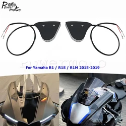 Motorcycle Mirror Block Off LED Turn Indicator Lights For Yamaha R1 R1S  R1M Front Front Amber Blinker Signals Lamp 2015-2019