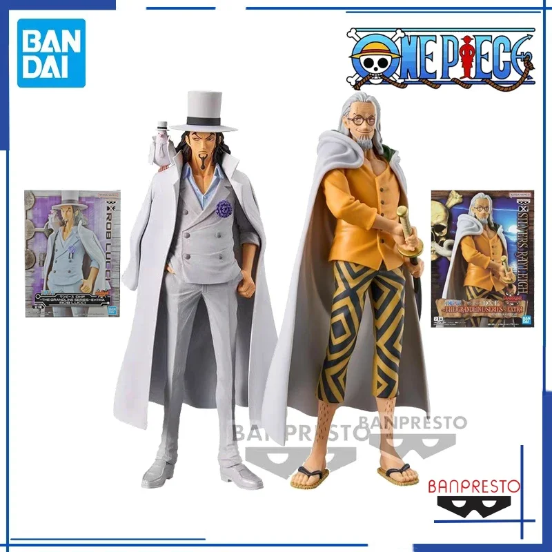 Bandai Original Banpresto Anime One Piece Great Route Series Silvers Rayleigh Lucci DXF PVC Collectible Model Toys Action Figure