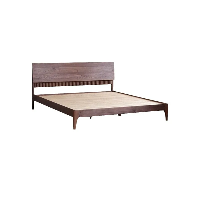 

Кровать из массива дерева в скандинавском стиле, мебель из черного ореха в Северной Америке.