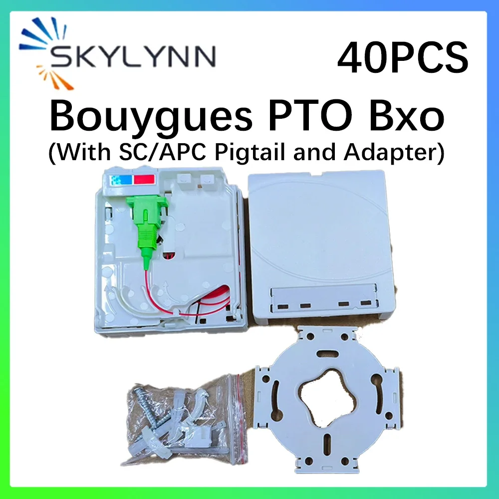 OEM France 1Fo Bouygues PTO Box Fiber Opti  Socket Full Loaded with SC/APC Pigtail and Adapter Fiber Optic Cable Box 20/40PCS