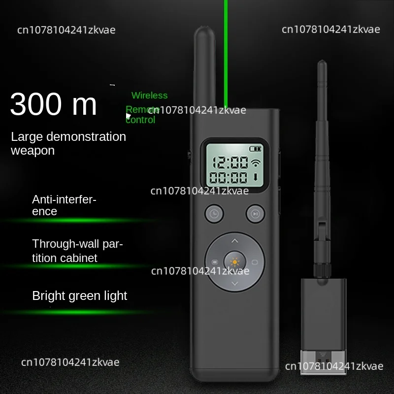 

For Wireless Presentation Ppt Pointer Clicker Presenter LCD Display Green Light RF Remote Control 300M Distance