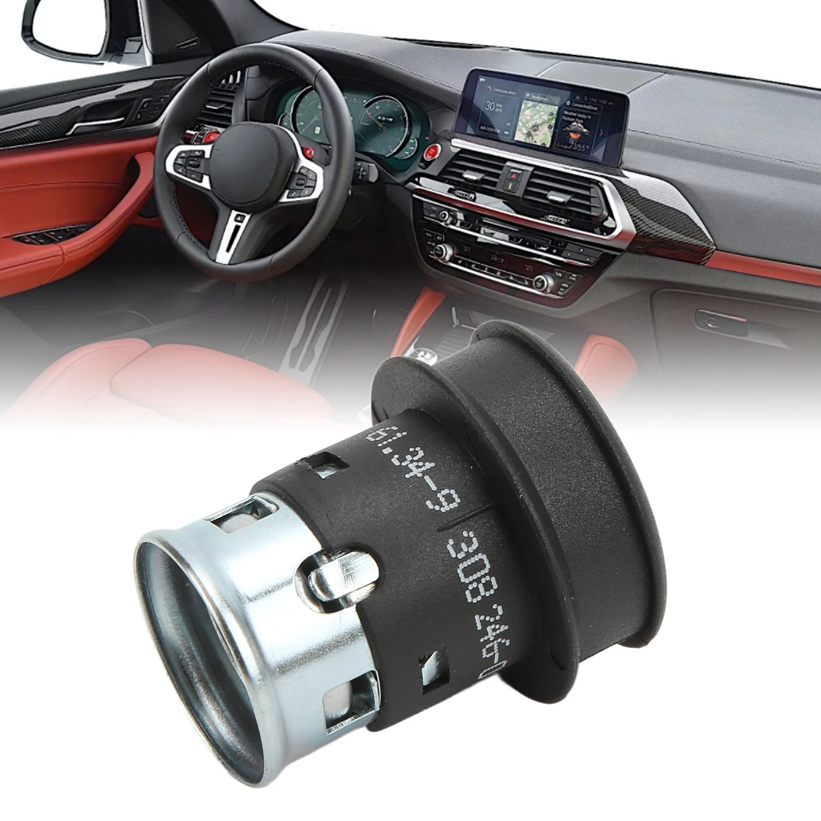 Cigarette Lighter Assembly Cigarette Lighter  Socket Plug 61349308246 Replacement for 1 2 3 4 5 6 7 X3 X5 X6 Z3 Series