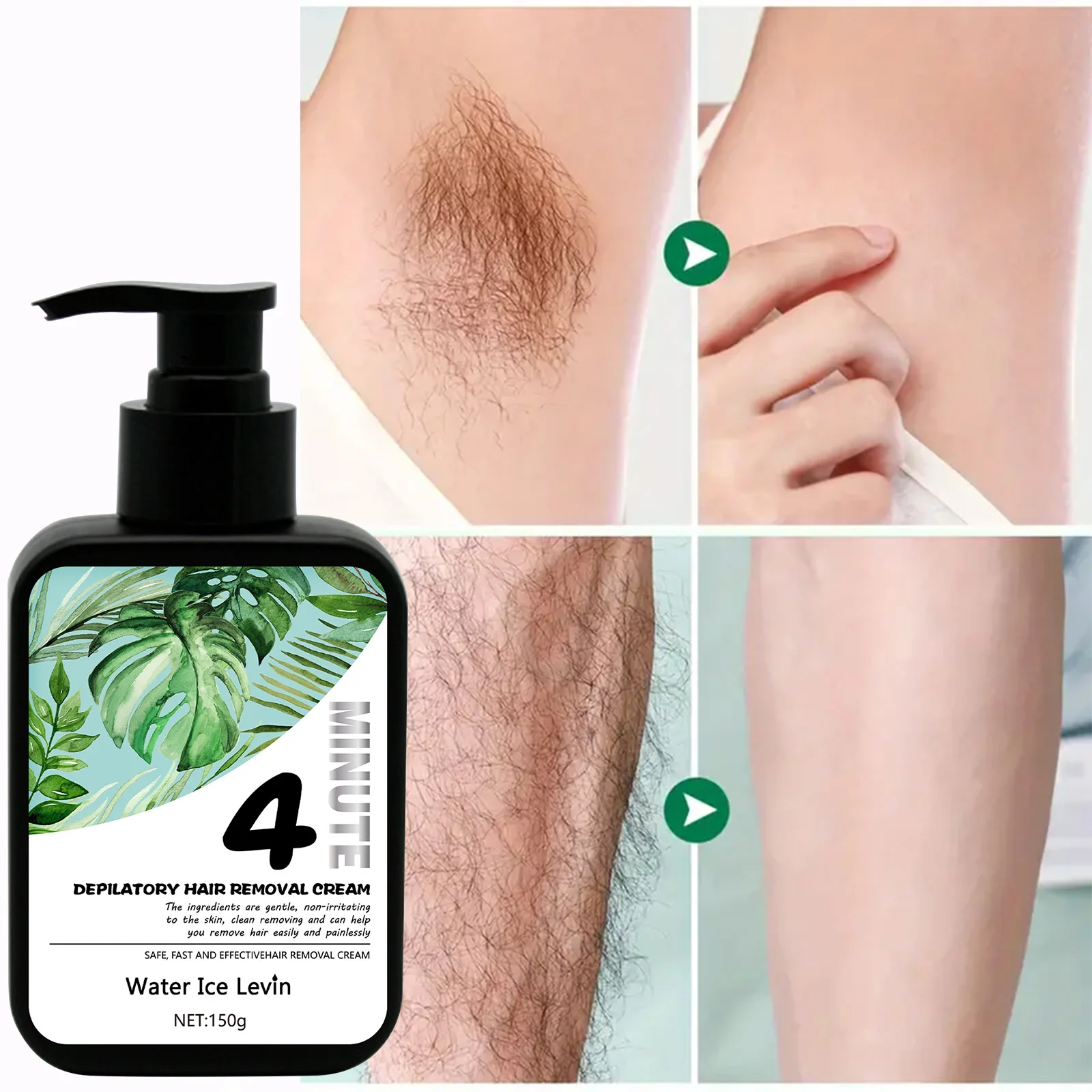 Permanant Hair Growth Removal Inhibitor Beard Bikini Intimate Legs Body Armpit Lotioin Smooths Skin and Painless Depilatory Hair