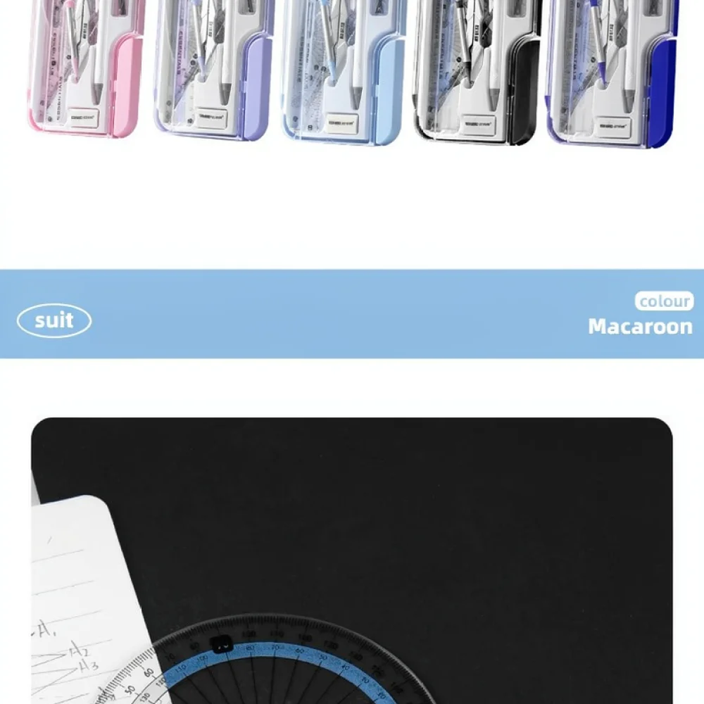 School Math Geometry Drafting Kit For Students Compass Ruler Set Professional Drawing Stationery Precise Measuring Accessories