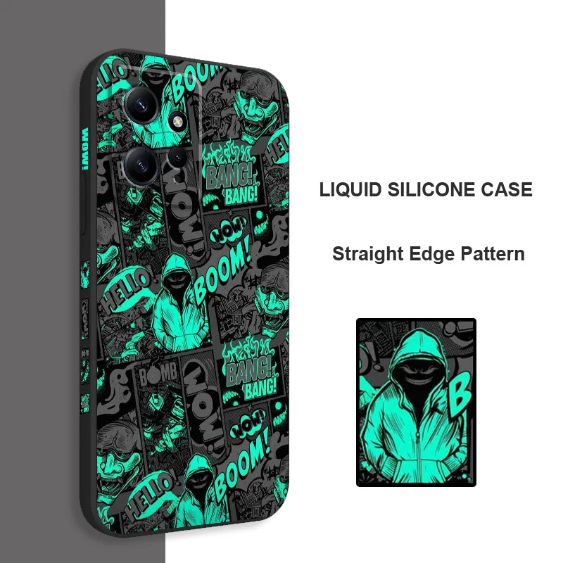 Blackened Clown Phone Case For Xiaomi Redmi Note 12 12S 11 11S 10 10T 10S 9 9S 8 7 Pro Plus 4G 5G Liquid Silicone Cover