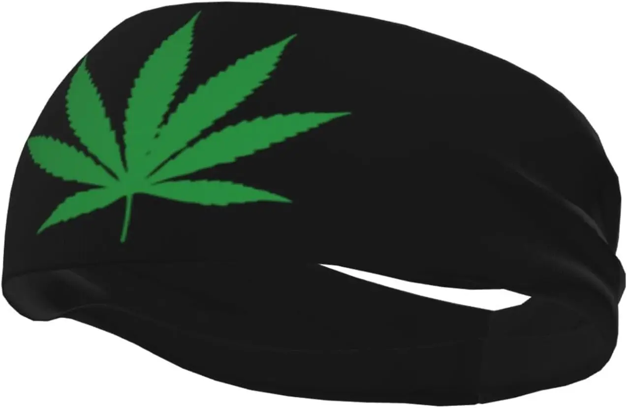 

Sweatbands Pot Leaf Weeds Headbands Non Slip Sport Sweatbands Moisture Wicking Hairband