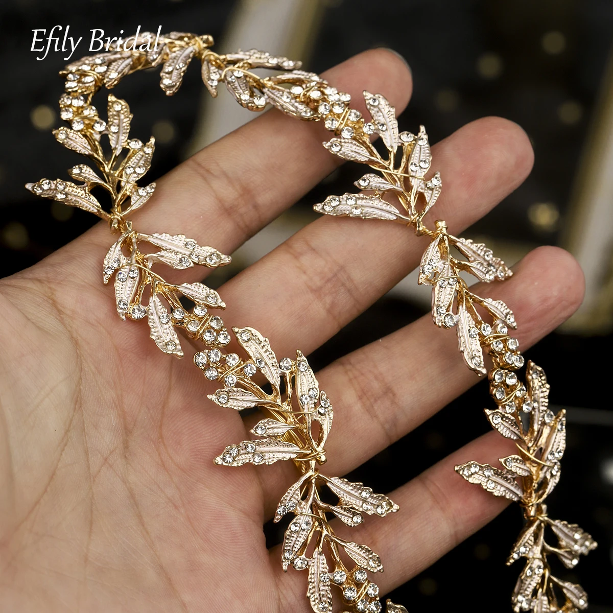 Eficiy Rhinestone Deixa Cintos De Casamento e Faixas, Acessórios De Vestido Artesanal, Cinto De Noiva De Cristal Para As Mulheres, Noiva E Presente