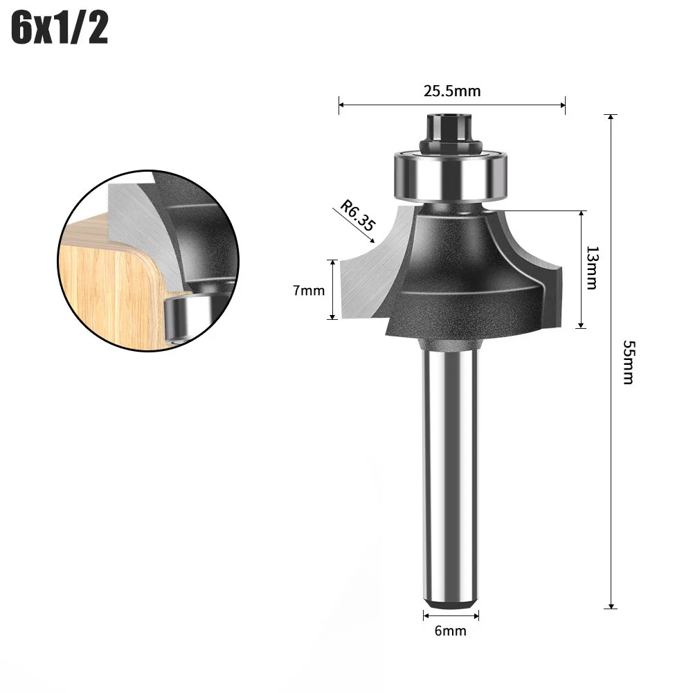 Power Tool Router Bit Wood Woodwork 6mm Shank Bearing Carbide For Solid Wood Industrial Quality Laminate Metal