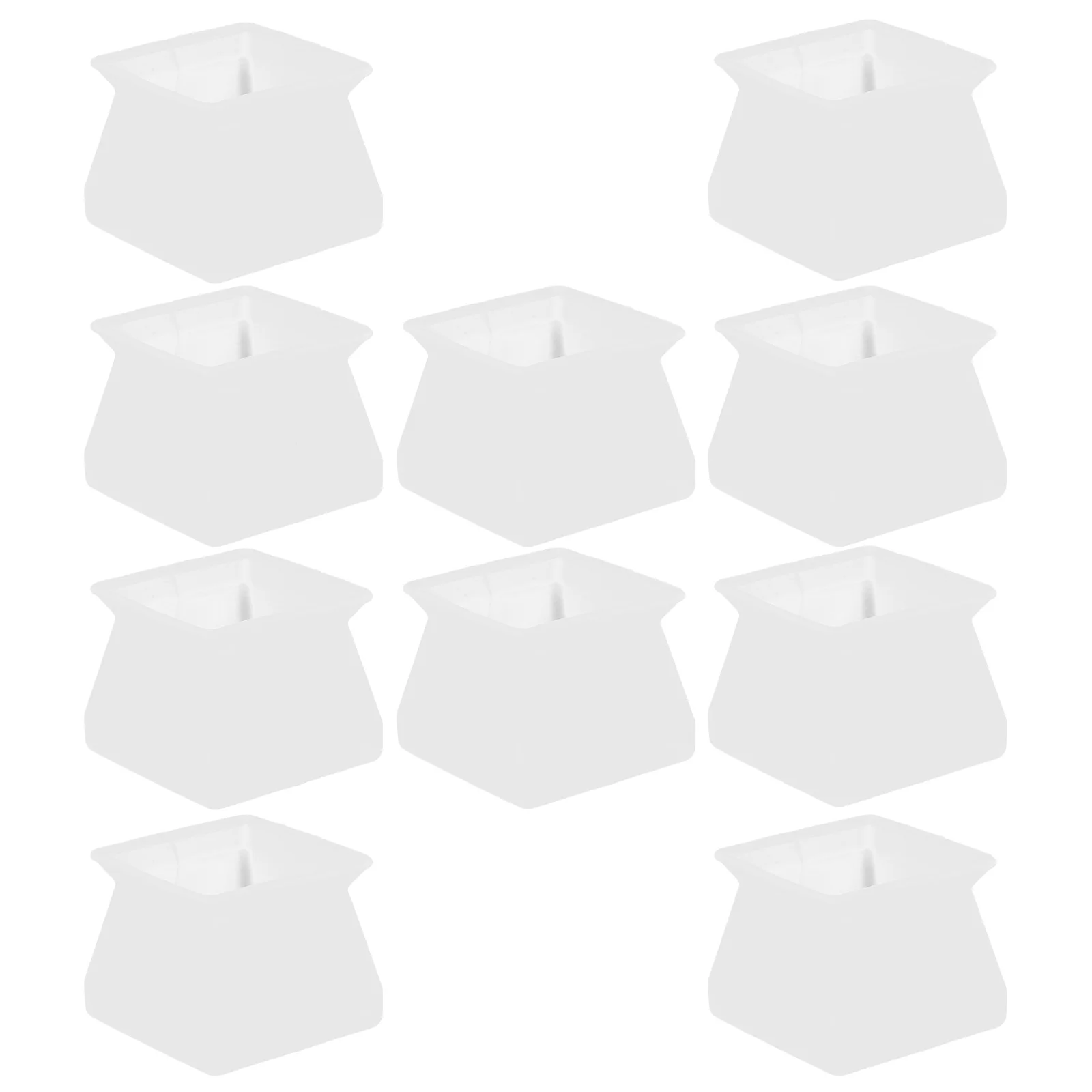 

10pcs Chair Leg Protectors Furniture Leg Pads Non Slip Silicone Covers White Square For Table Sofa Stool Caps Legs