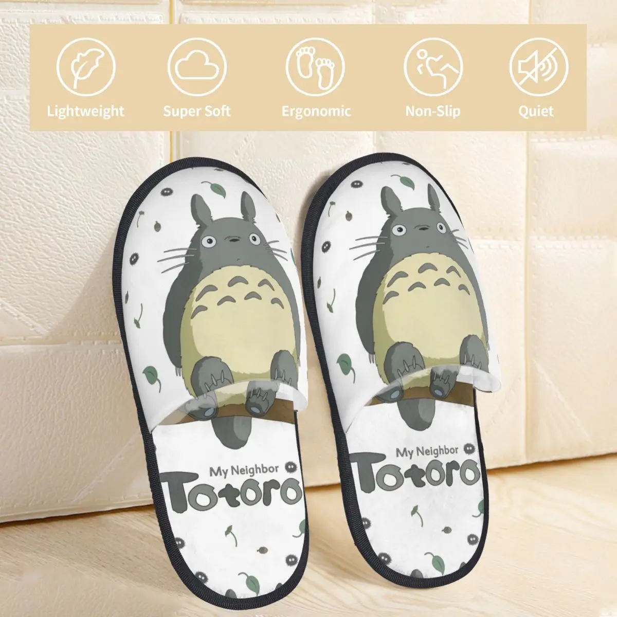 Cartoon Funny Cute T-Totoros Winter House Slippers Bedroom  Cozy Household Fur Slides Slippers Non Slip