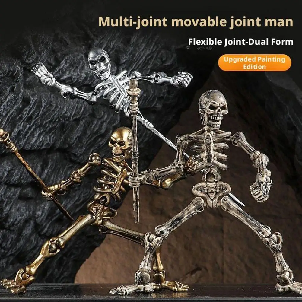 Medieval Skeleton Doll Robot Action Figure With Movable Joints, Creative Poseable Mannequin Desktop Decor For Stress Relief Toy