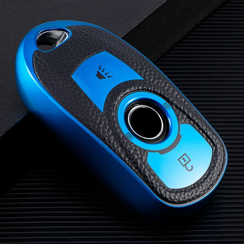 Leather TPU Car Key Cover Bag Case Shell Protector Keychain for Buick Encore Envision Excelle Lacrosse Regal Verano GX GL6