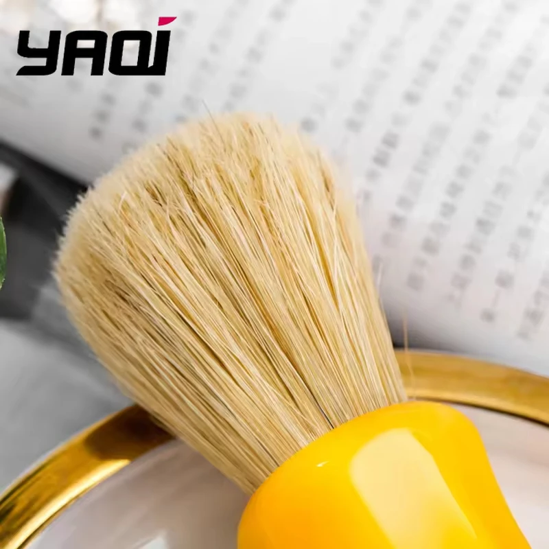 YAQI 22 мм Joy Butterscotch Handle Мужская помазок для бритья с мокрой щетиной — качество премиум-класса для ухода за волосами на лице и ухода за волосами