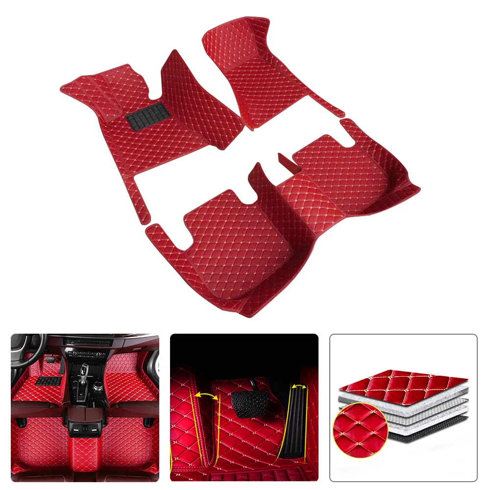 

Custom Car Floor Mats For BMW X1 X2 X3 X4 X5 X5M X6 X7 Leather Waterproof Accessories Foot Cover Auto Carpets Floor Liners