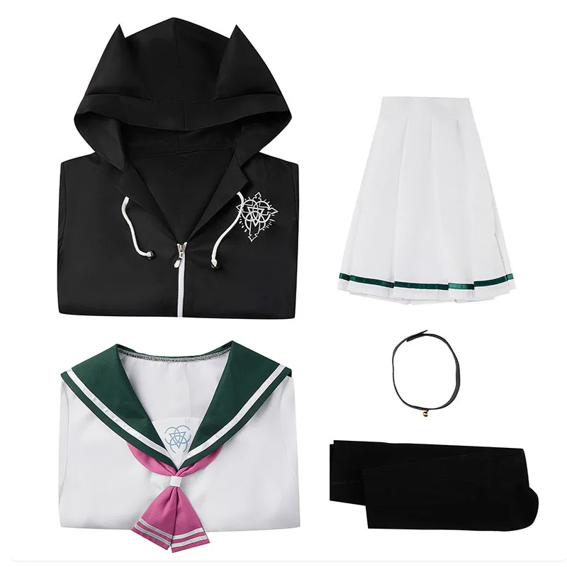 SingXeng Anime Blue Archive Kyoyama Kazusa Cosplay Costume Women Girl Black Hoodie Sailor Suits Skirt Customize Halloween