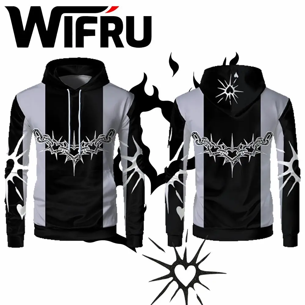 

Street Trendy Punk Gothic Style Sweatshirts Men Women Hip-hop Personalized Hoodies Y2K Streetwear Popular Loose Pullover Clothes
