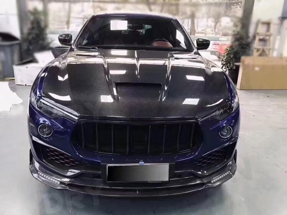 Dry Carbon Fiber Front Engine Hood Bonnet Engine Cover For Maserati Levante 2016-2019 Forged Bonnets Cap M Style Body Kits