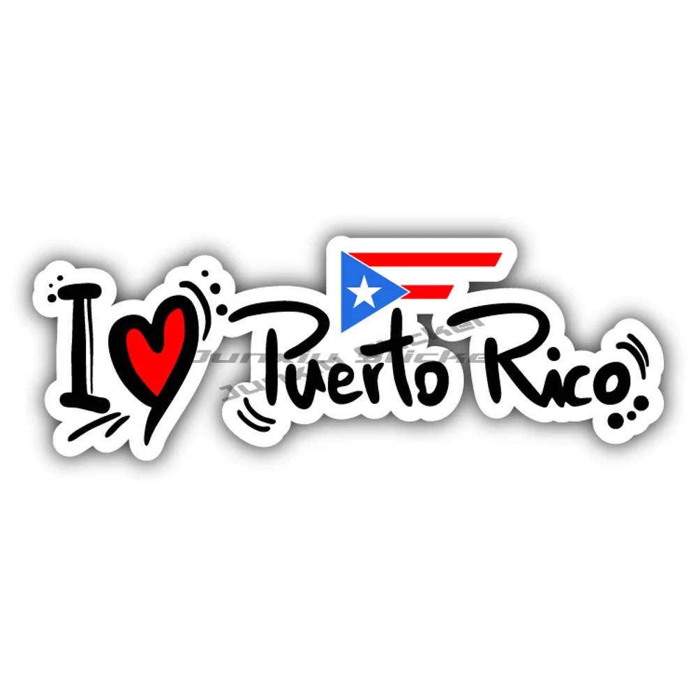 

I Love Puerto Rico Slogan Sticker Accessories Decoration Car Bumper Motorcycle Decals Custom Boat Decals Waterproof Bumper Suv