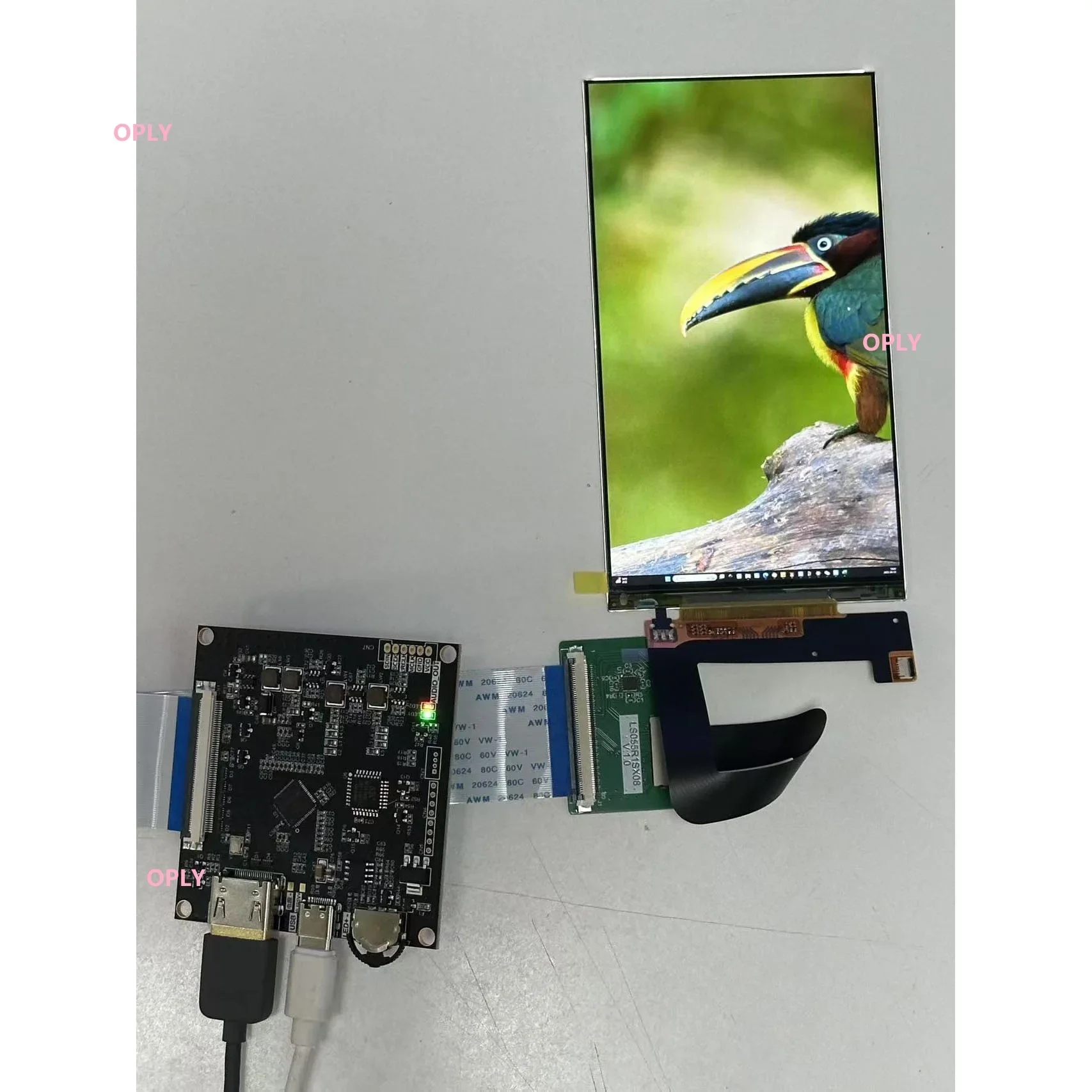 

5.5" LS055R1SX08 1440x2560 IPS LED rotate Panel + typc-C HDMI-compatible To MIPI Audio Controller Board for Raspberry Pi 5 4B 3B