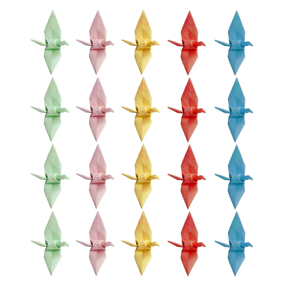 100 Stück 9 cm handgefertigte Origami-Kraniche mit Perleneffekt, Premium-Papierdekoration, Hochzeit, Zuhause, DIY-Vorhang, Windspiel, Geschenk, gemischte Farben