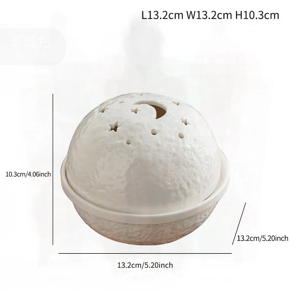 

Modern Ceramic Candle Holder with Holy Wood Frame Multi-use Aroma Stove Small Charcoal Heating Base Home Decoration Ornament