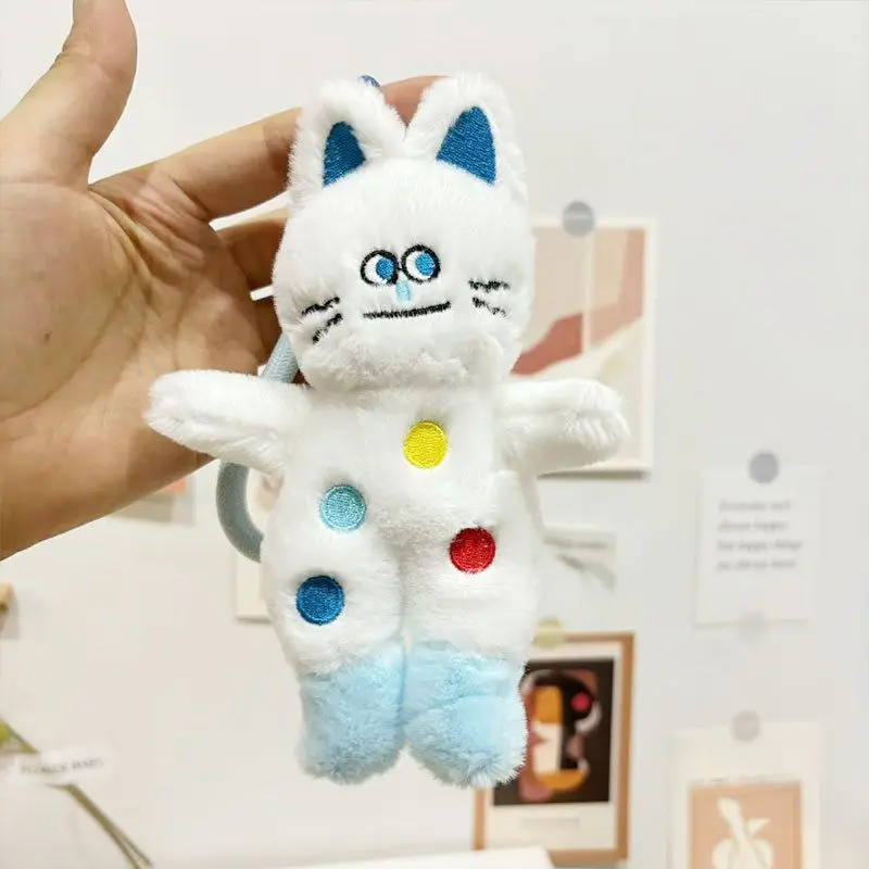 พวงกุญแจตุ๊กตาแมวน่ารักลายจุด สำหรับห้อยกระเป๋า ของขวัญ พวงกุญแจตุ๊กตาแมวการ์ตูน ขายส่ง