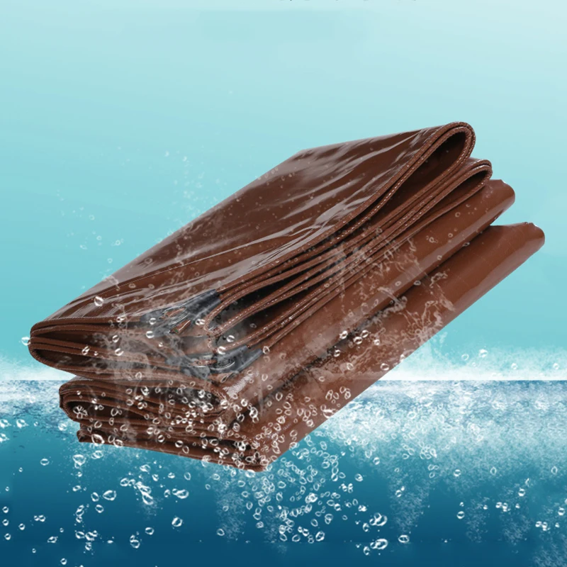 0.4mm Coffee Thickened PVC Rainproof Tarpaulin Truck Canopys Cover Cloth Outdoor Awning Camping Waterproof Oilcloth Shade Sail