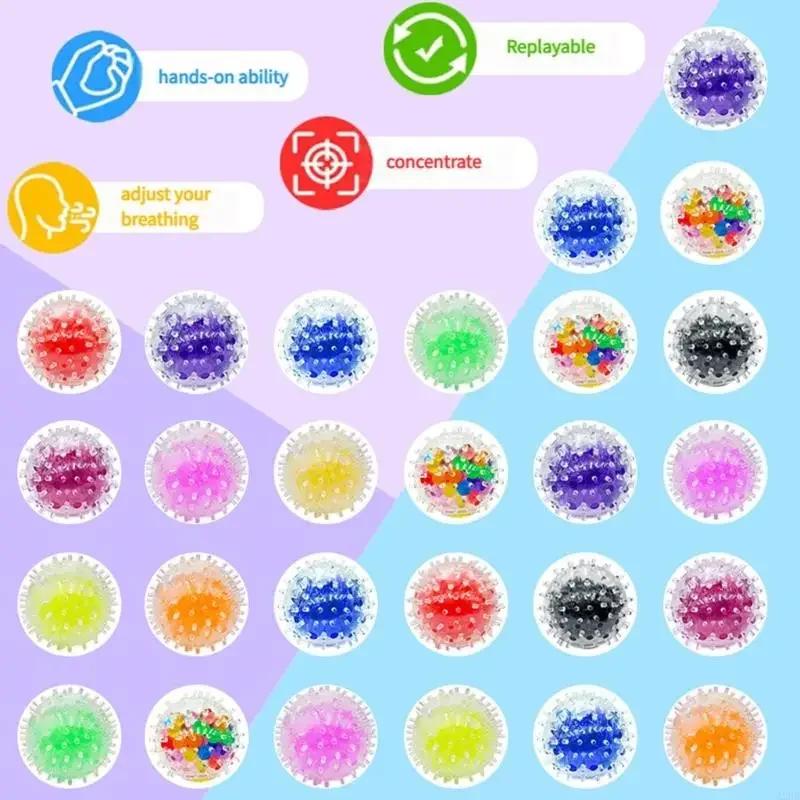 컬러 비즈와 5Pcs 재미 있은 짜기 공 스트레스 릴리프 짜기 장난감 스트레스 릴리프 감각 장난감 아이 성인 남성 여성 15UB