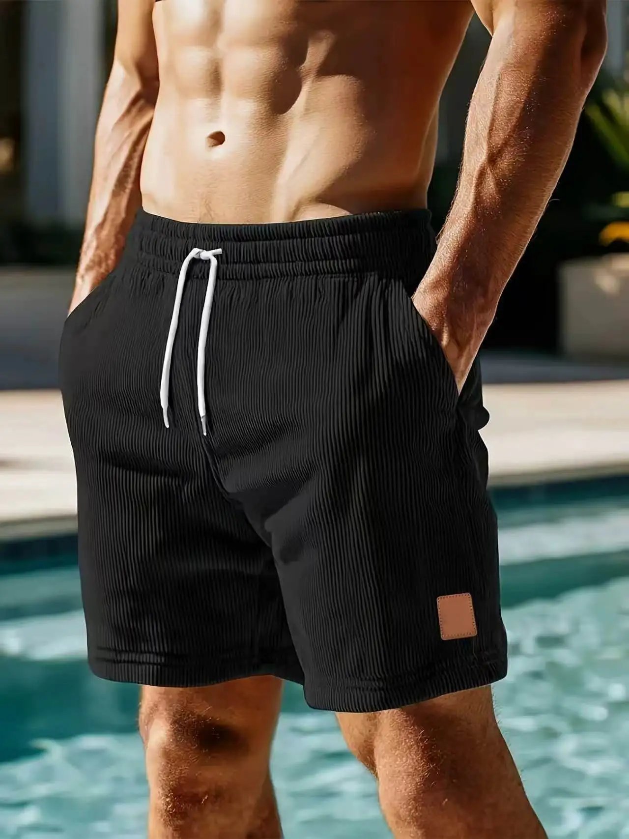 

Men's shorts, corduroy, casual five point beach, street, youth, loose and comfortable, student pants