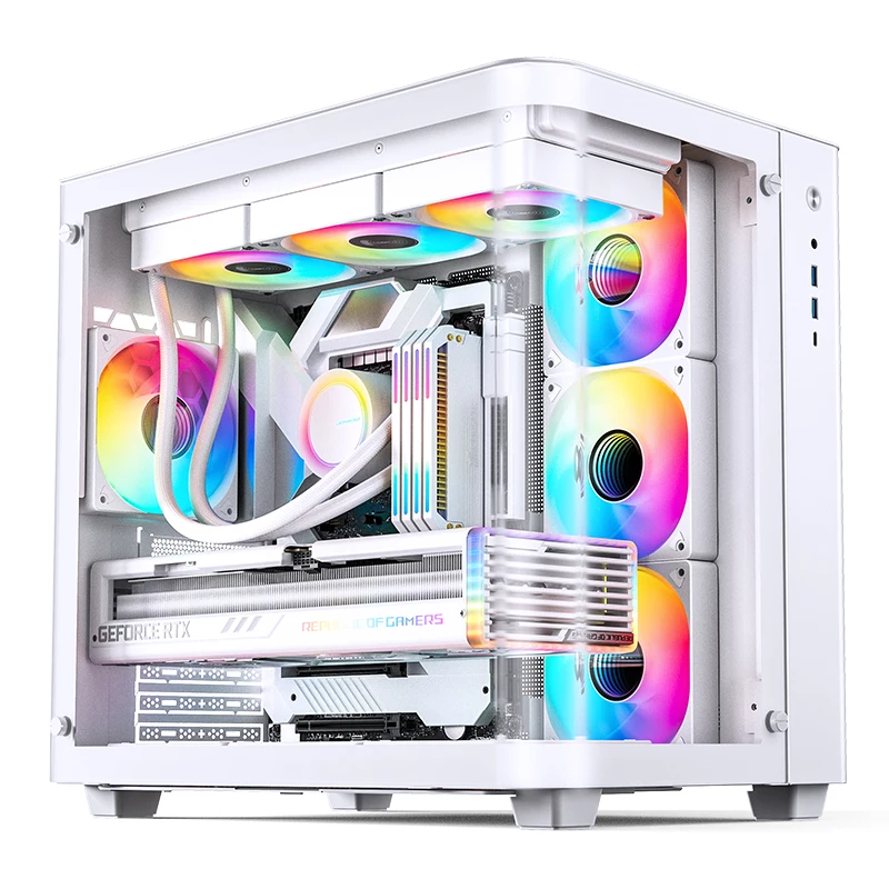 JONSBO TK-3 270°curved sea view room ATX chassis (dual 360 radiators/ATX power supply/10 fan positions/Type-c Gen2 10Gbps+)