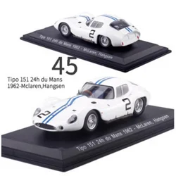 1/43 Scale White Scooter Metal Alloy Classic Racing Rally Car Model Diecast Vehicles Toy F Collection Display Transparent