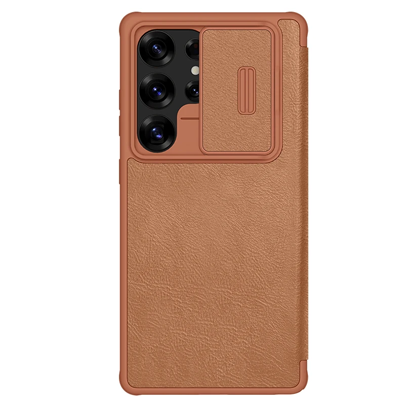 Nillkin Flip Leather +TPU Case For Samsung Galaxy S25 Ultra/S25+ Classic Slide Cover Protection Camera Card Pocket Full Coverage