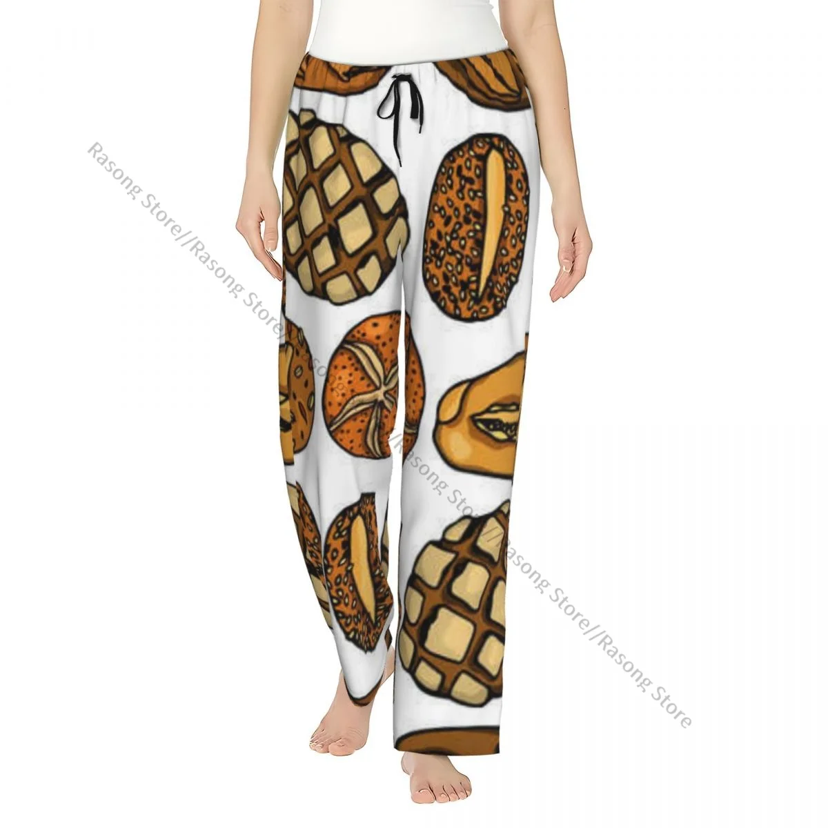 

Women Pajama Pants German Bread Pattern Flannel Sleep Bottoms Soft Loungewear