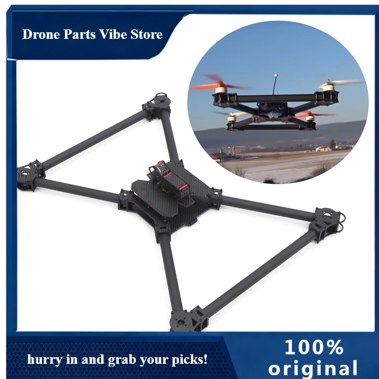 

APLX800 Full 3k Carbon Fiber Integrated 800mm Quadcopter X frame for Multicopter Multirotor fpv aerial photography