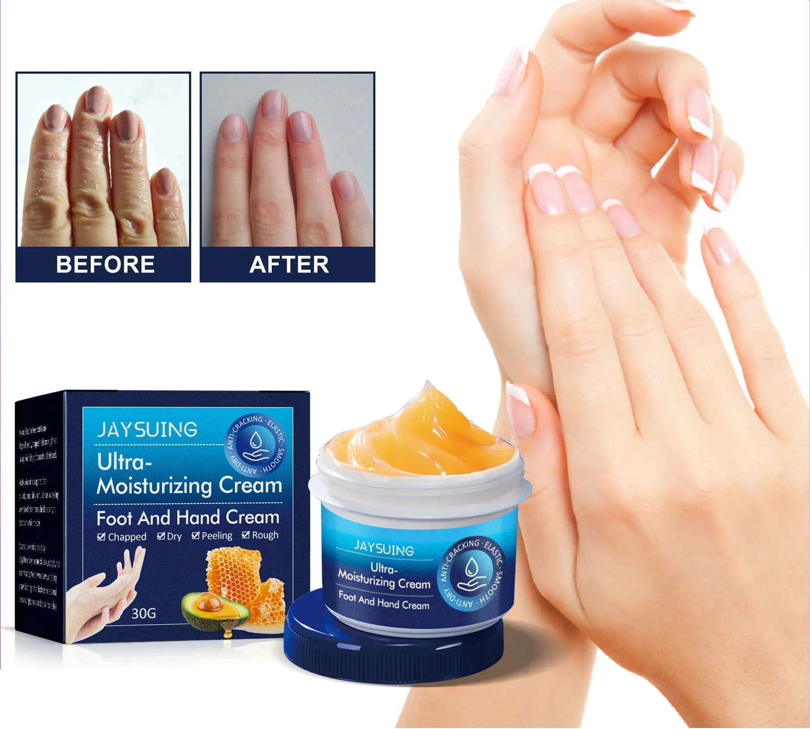 40g Anti-dry and Cracked Feet Hand Cream Heel Crack Repair Hands and Feet Mask Moisturizing Whitening and Removing Dead Skin Ski