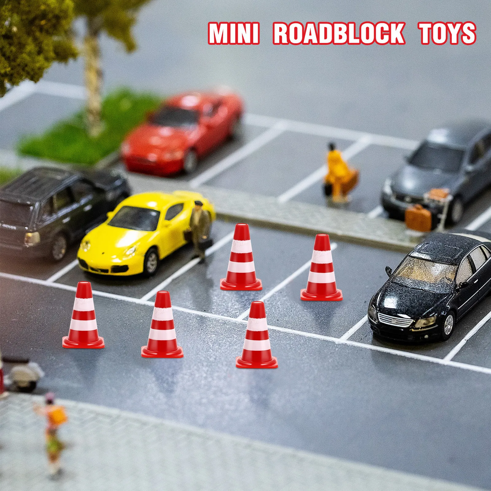 

60Pcs Traffic Cognition Kids Simulation Road Cones Early Education Role Play Portable Mini Roadblock Signs Safety Awareness