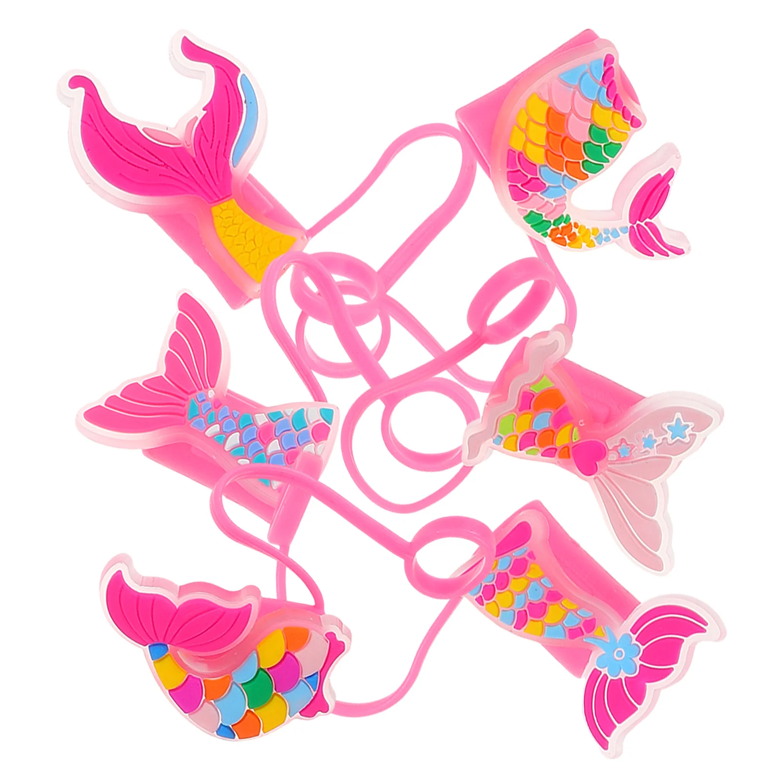 

6pcs The Sea Animal Straws Silicone Lovely Straw Toppers Covers Animal Bling Drinking Ends Cute Lovely Compatible Covers