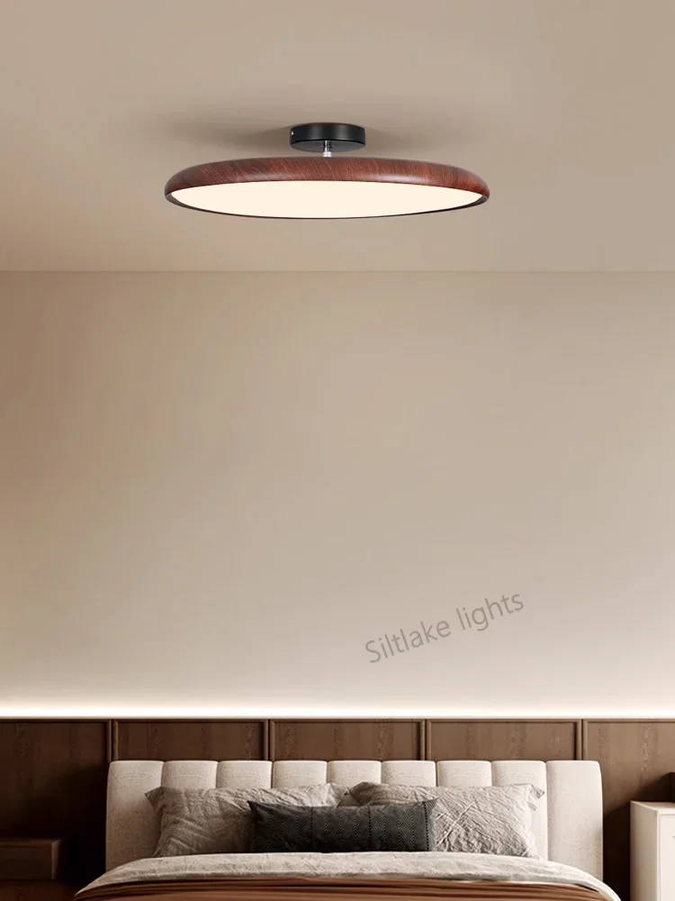 2025 Bedroom Ceiling Lamp Modern Simple Walnut Color Design Creative Led Room Lights Eye Protection Study Lamp Living Room Lamps