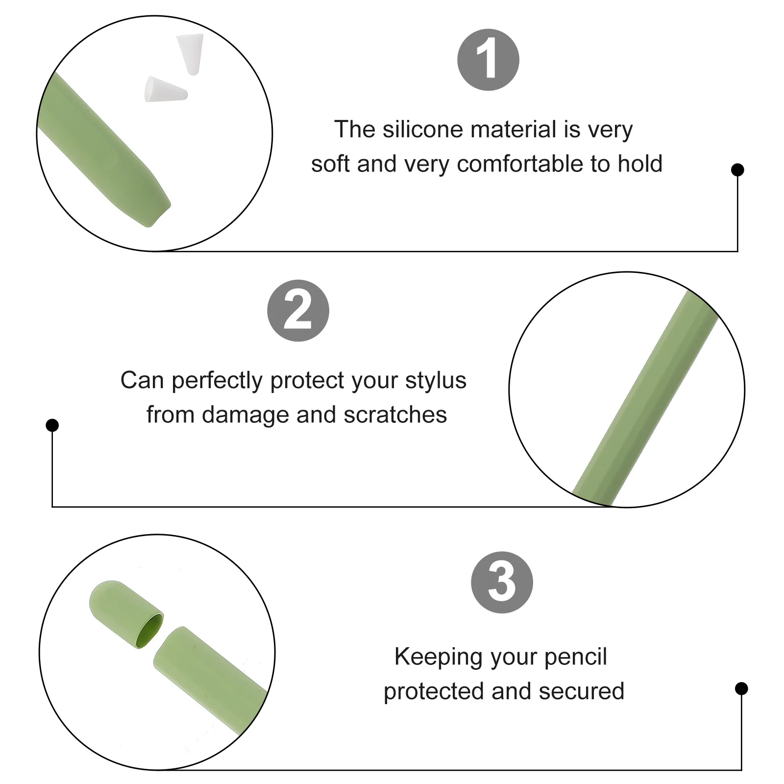 

Stylus Pen Case Cover Silicone Anti-Fall Sleeve for Pencil 2 Scratch Resistant Protector Secure Fit No Slip Gift Idea