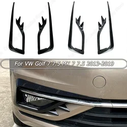 Car Front Side Bumper Fog Lamp Grille Cover Trim Body Kit Tuning For VW Golf 7 7.5 MK 7 7.5 2013-2019 Gloss Black/Carbon Look