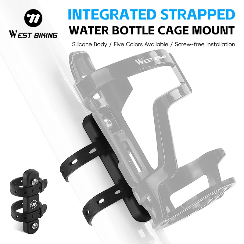 

WEST BIKING мотоциклетный держатель для бутылки, встроенное крепление для бутылки с водой с ремнями, бесвинтовая силиконовая подставка для бутылок, аксессуары