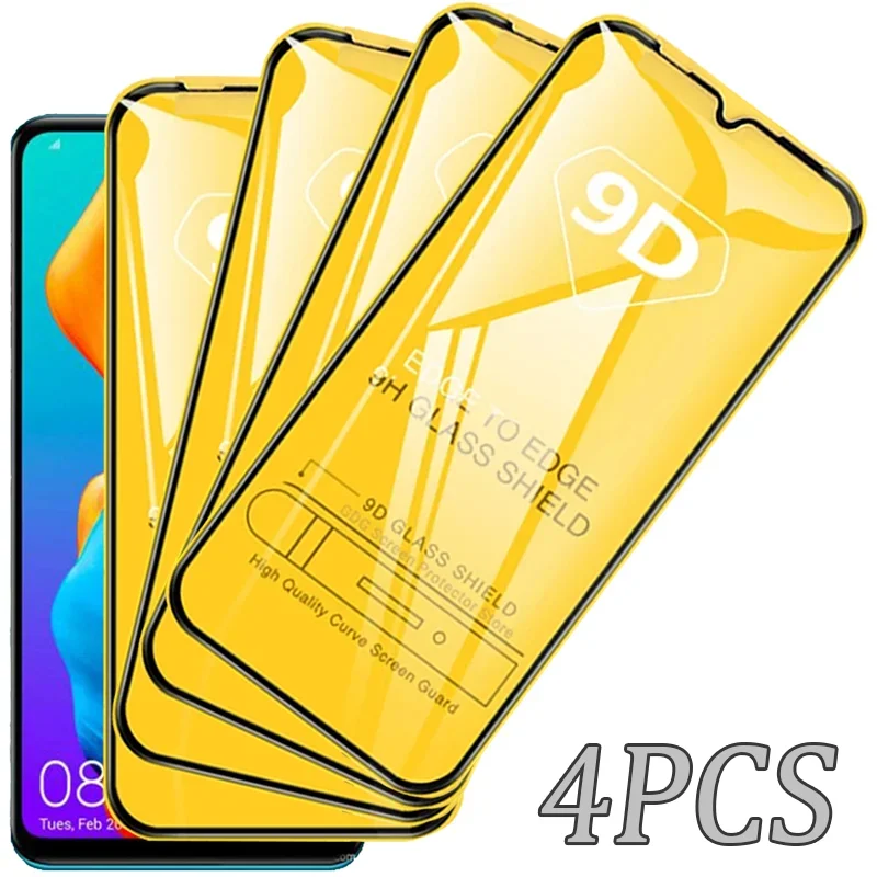 

4PCS Full Cover Screen Protector For Huawei P30 P20 Lite P20 Pro 9D Tempered Glass For Huawei Honor 8A 8X 9A 9X Nova 5T 7i Glass