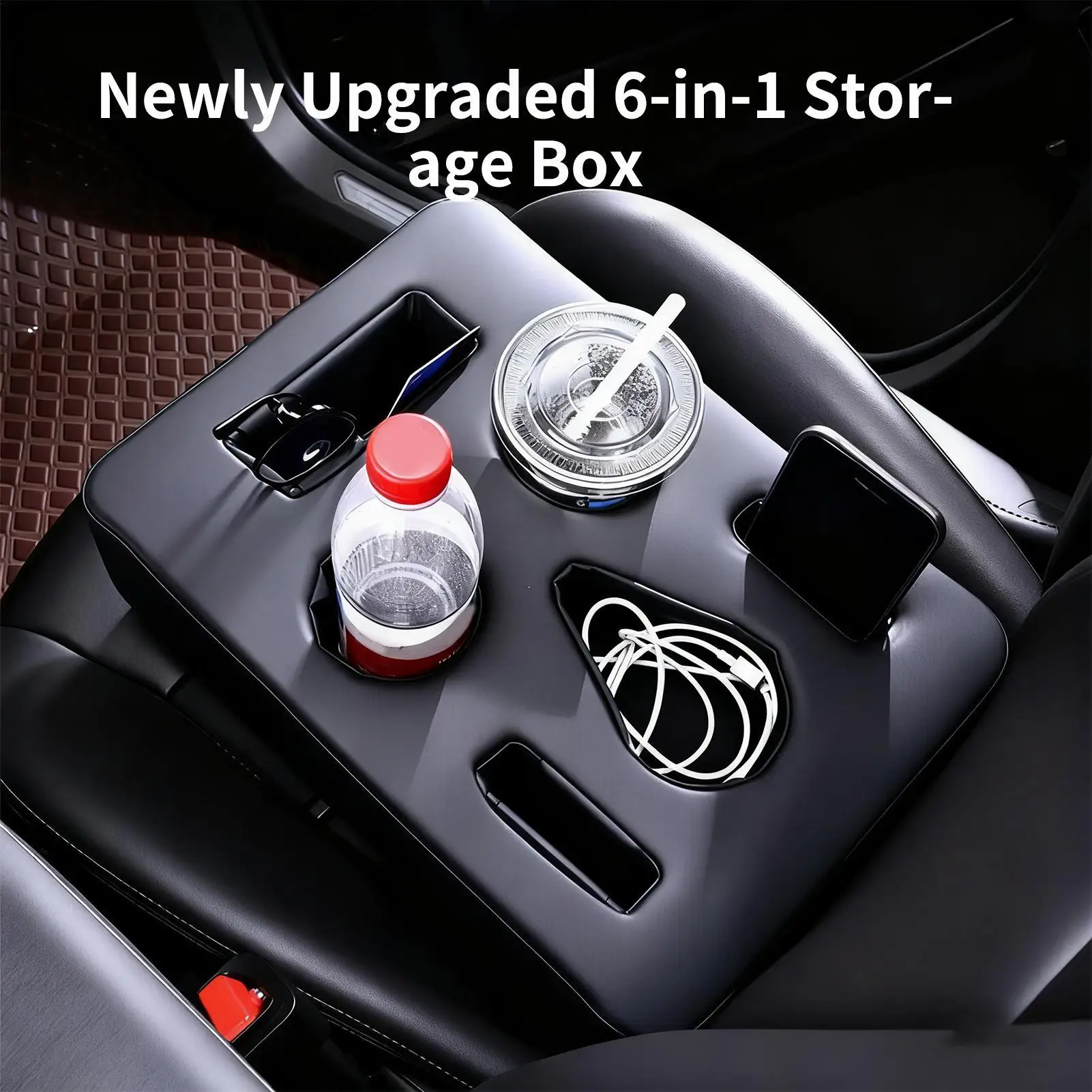 

Органайзер для автомобильной консоли, подлокотник, ящик для хранения с подстаканником, кабель для зарядки телефона, кошелек для карт, органайзер, аксессуары для интерьера