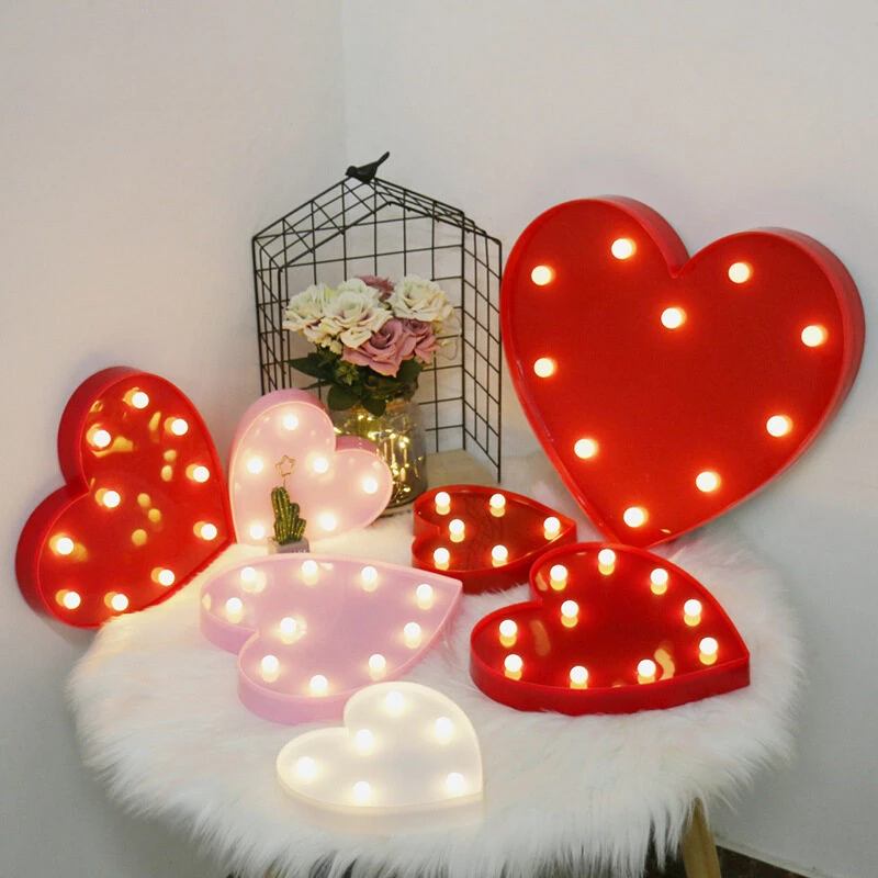 Love LED Night Lamp Romantic Valentine\'s Proposal 3D LOVE LED Letter Sign Night Light  Party Baby Bedroom Decoration